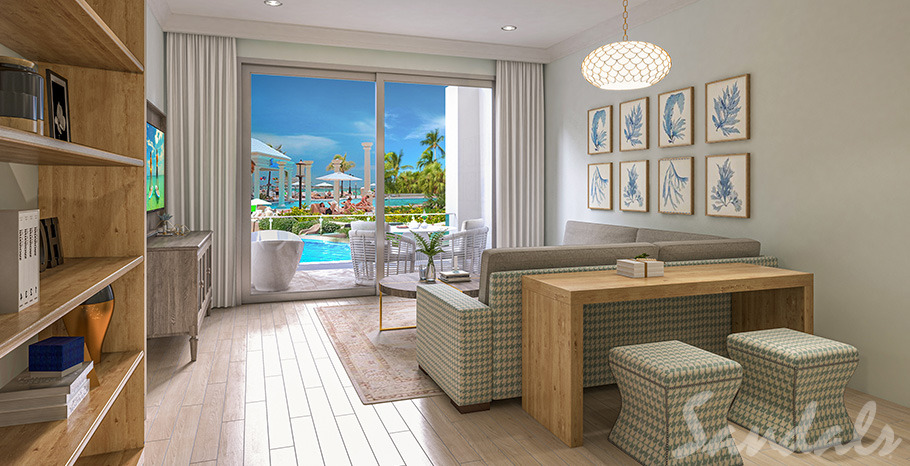 Sandals Royal Bahamian West Bay One Bedroom Oceanview Swim-up Butler Suite with Patio Tranquility Soaking Tub
